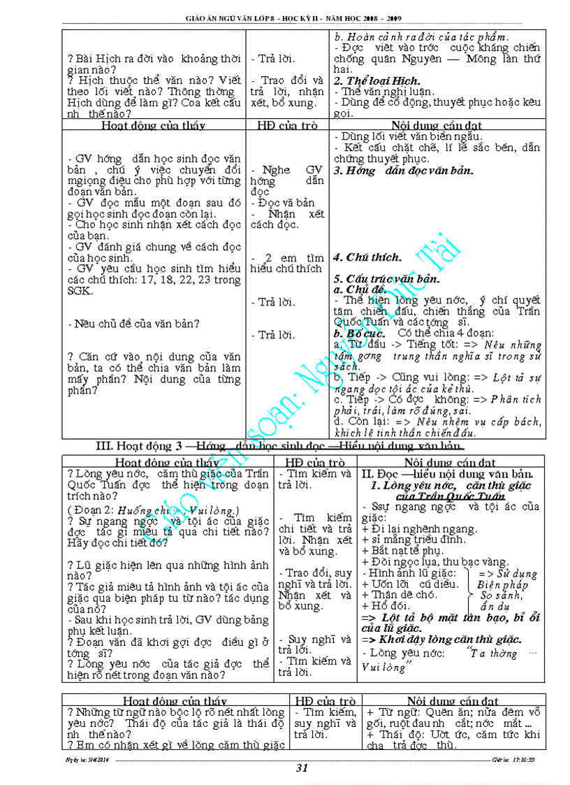 image for page Giáo án văn 8 1 09 bài sạon 3 cột