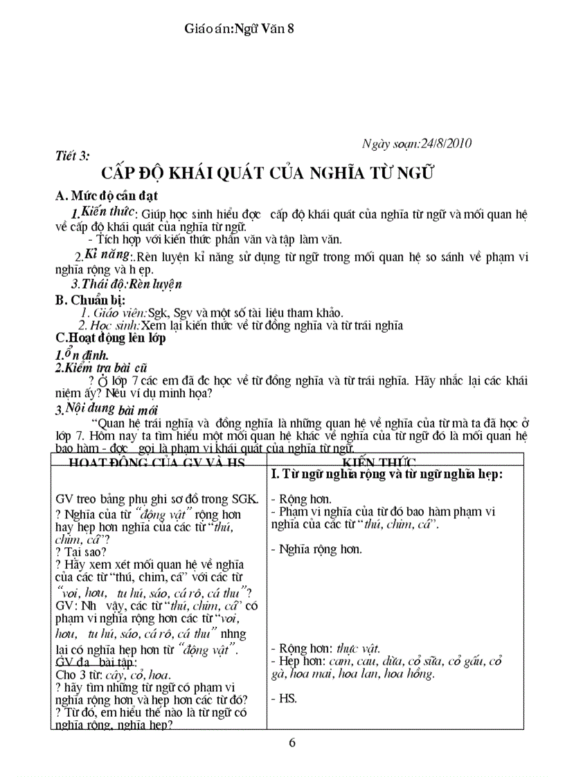 image for page Giao an Van 8 Chuan KT