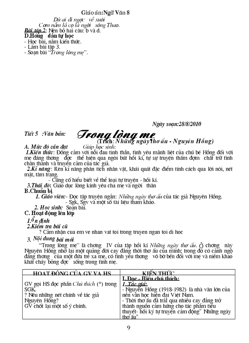 image for page Giao an Van 8 Chuan KT