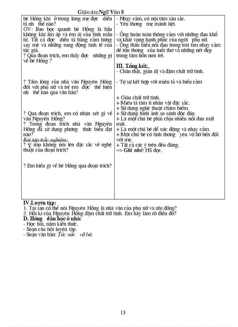 image for page Giao an Van 8 Chuan KT