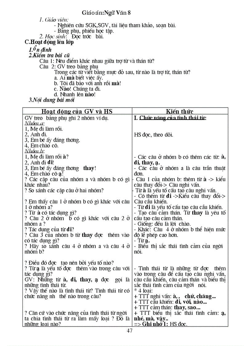 image for page Giao an Van 8 Chuan KT