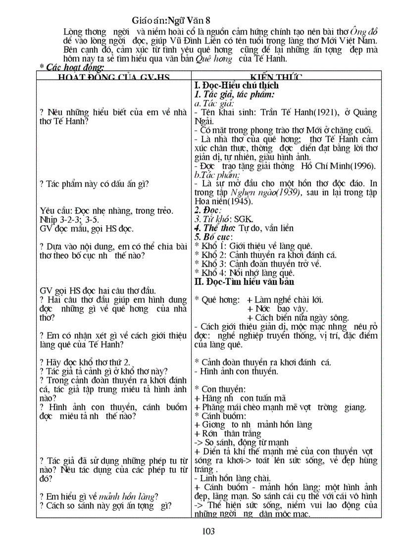 image for page Giao an Van 8 Chuan KT