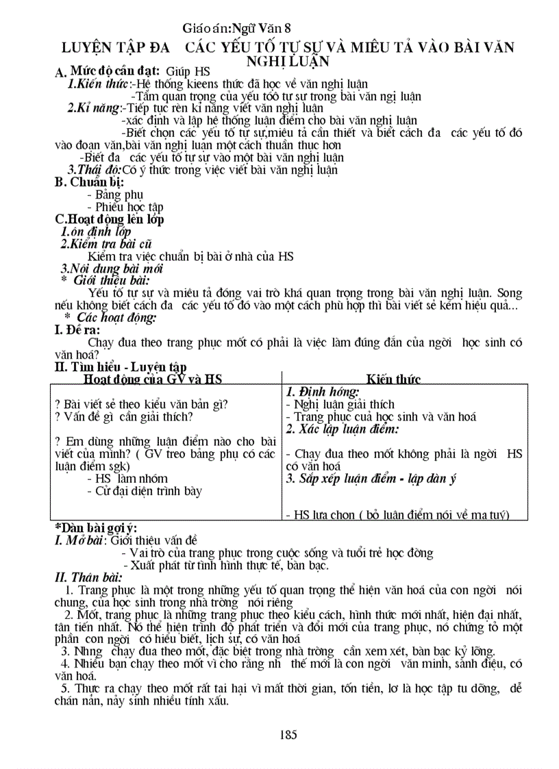 image for page Giao an Van 8 Chuan KT