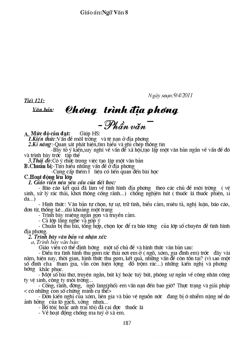 image for page Giao an Van 8 Chuan KT