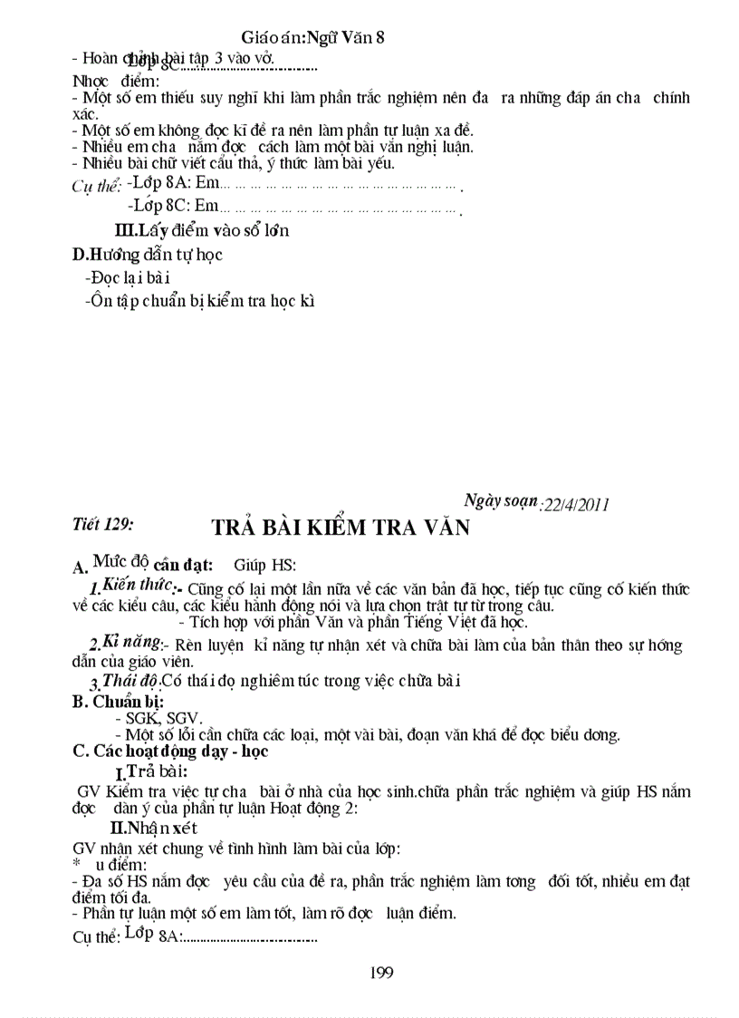 image for page Giao an Van 8 Chuan KT