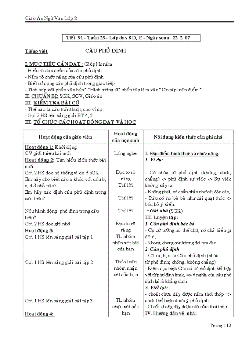 image for page Giáo án văn 8 học kì II