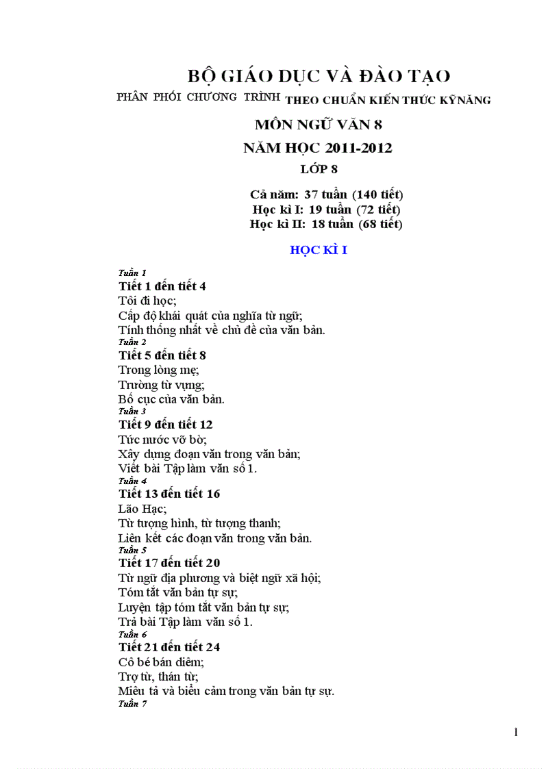 image for page Giáo án văn 8 trọn bộ chuẩn kiến thức kỹ năng