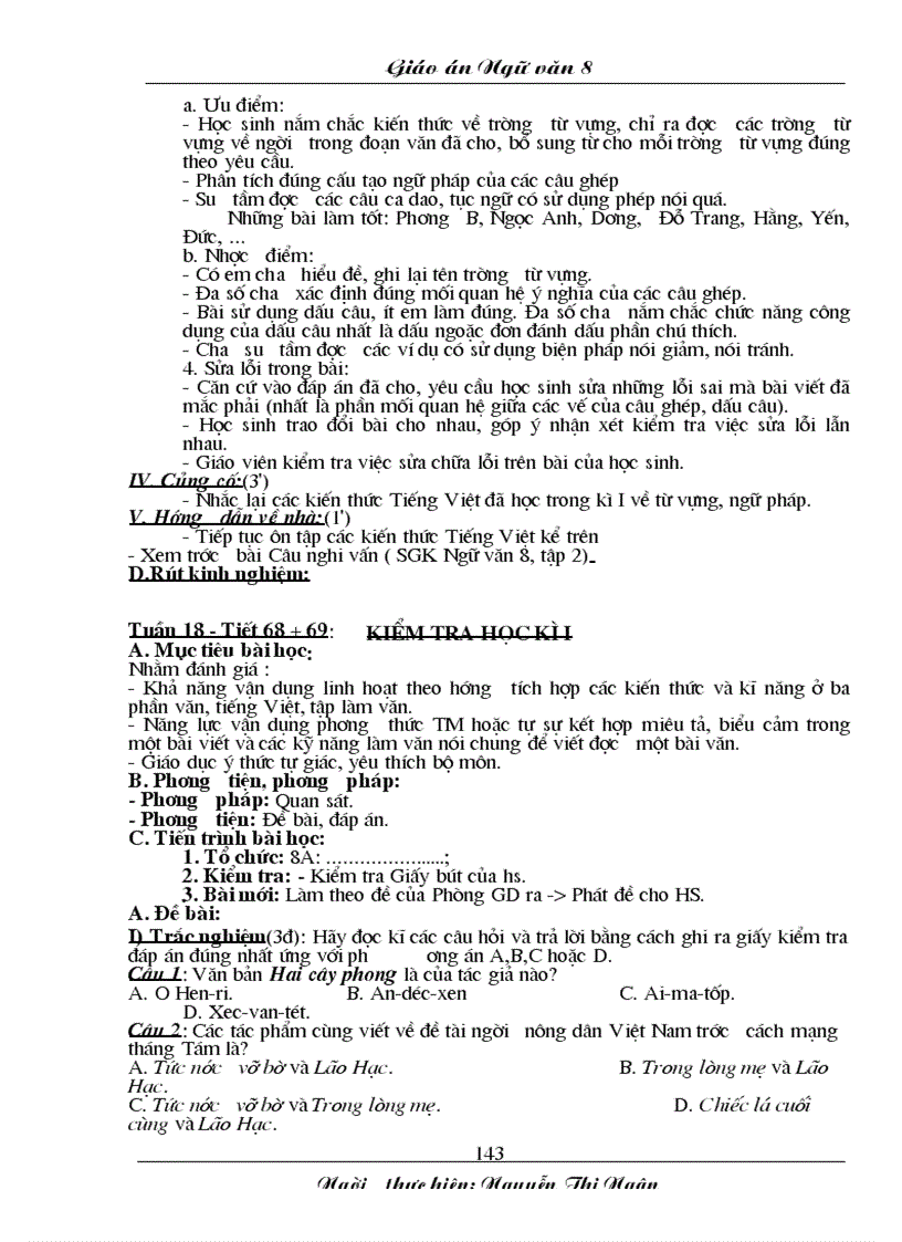 image for page Giáo an văn 8 Tuần 13 19