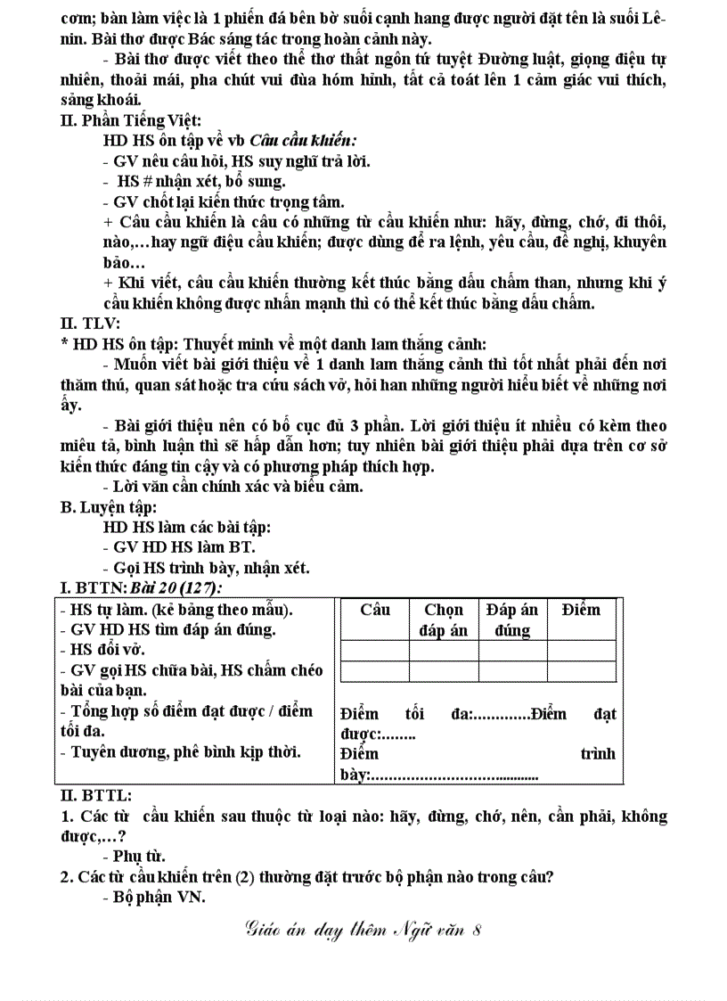 image for page Giáo án văn 8 dạy chiều