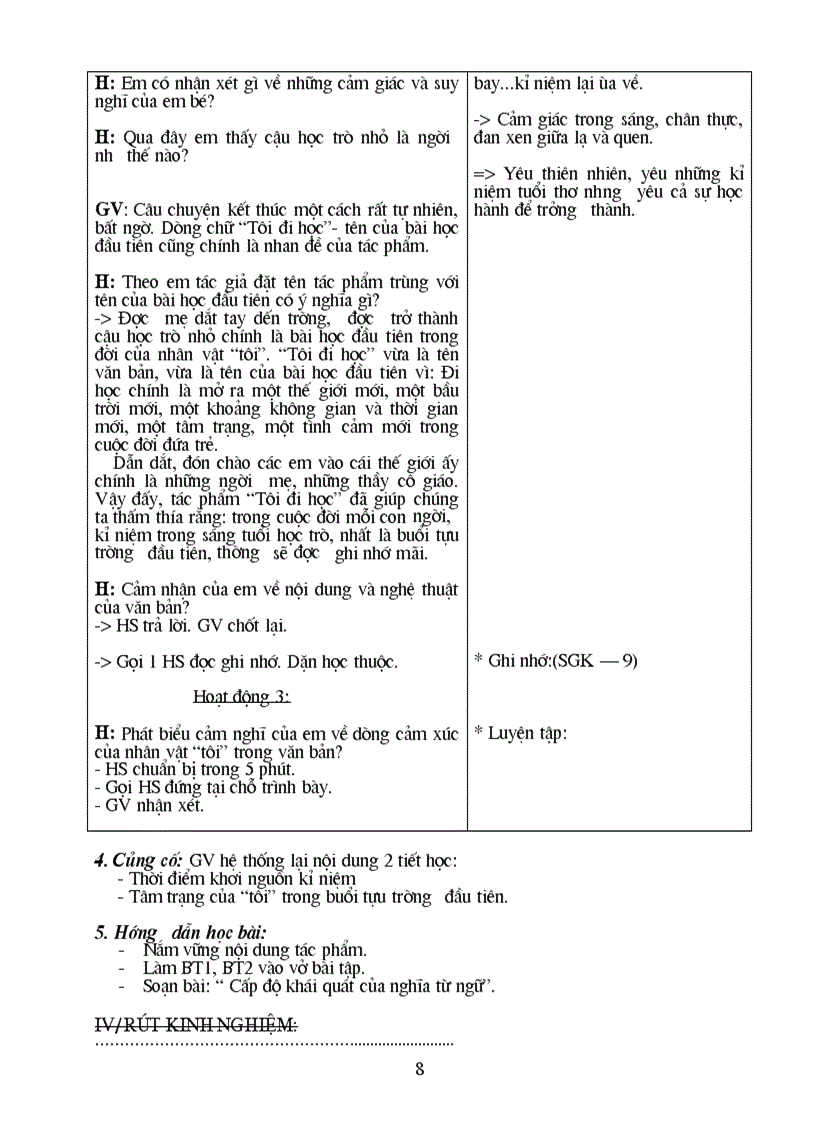 image for page Giao án văn lớp 8 được soan rất công phu và đầy đủ