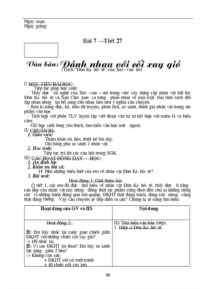 image for page Giao án văn lớp 8 được soan rất công phu và đầy đủ