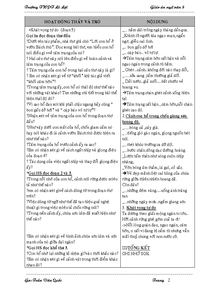 image for page Giáo án ngữ văn 8 HK II 1