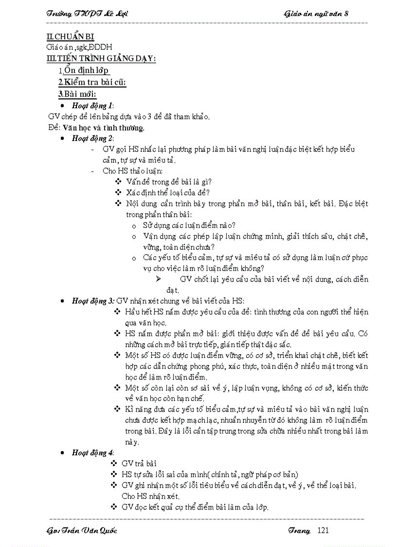 image for page Giáo án ngữ văn 8 HK II 1