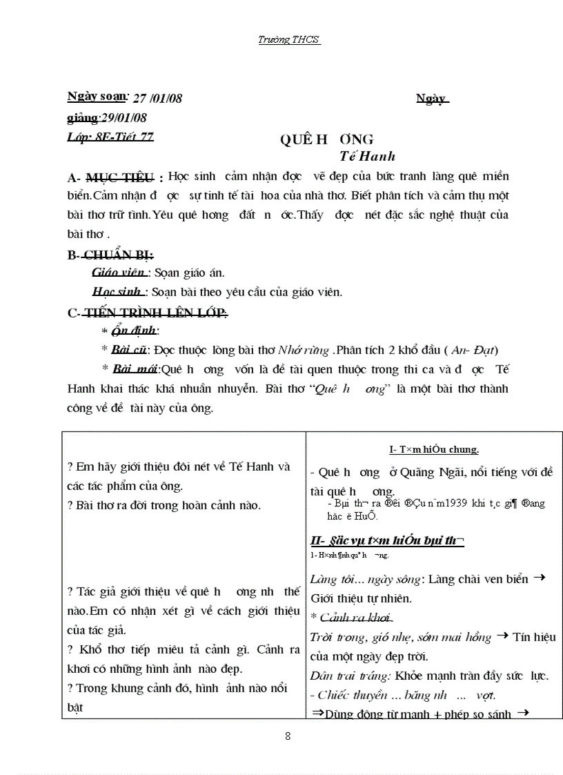 image for page Giáo án ngữ văn 8 HK2 1