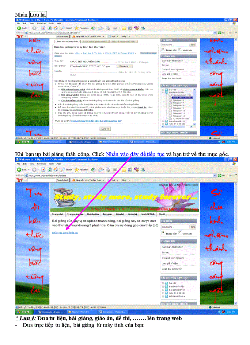 image for page HD cách đưa bài giảng lên thư viện