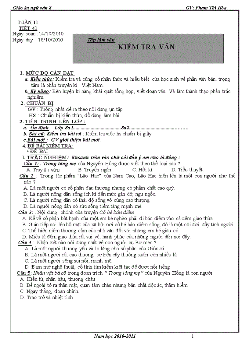 image for page HÒA GA Văn 8 tuần 11