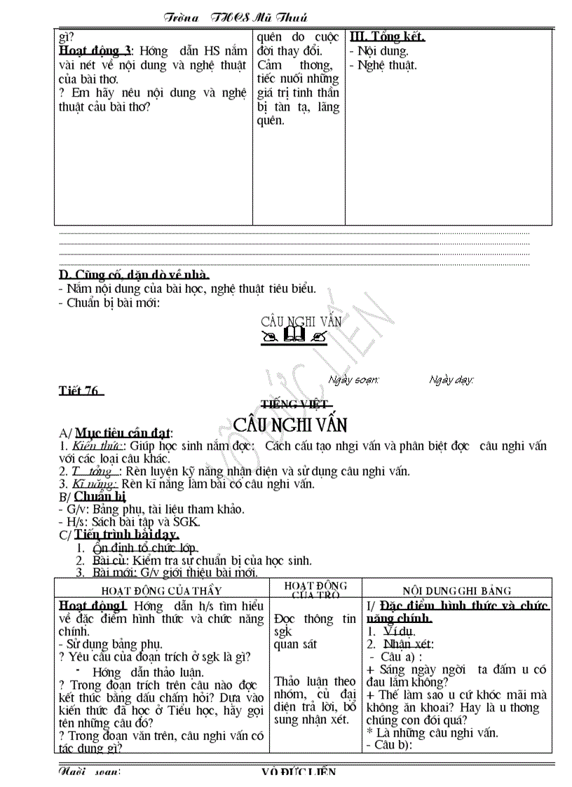 image for page Ngữ văn 8 HKII 3 cột chuẩn