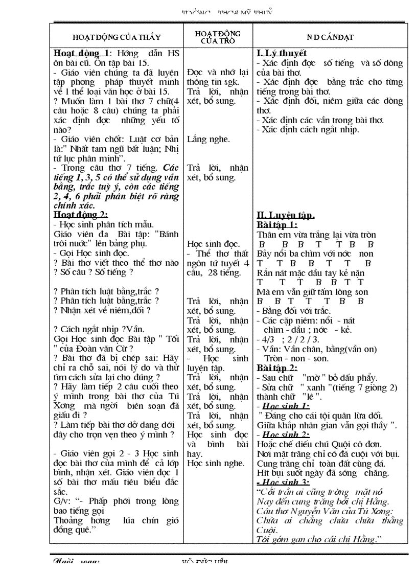 image for page Ngữ văn 8 Học kì I 3 cột chuẩn