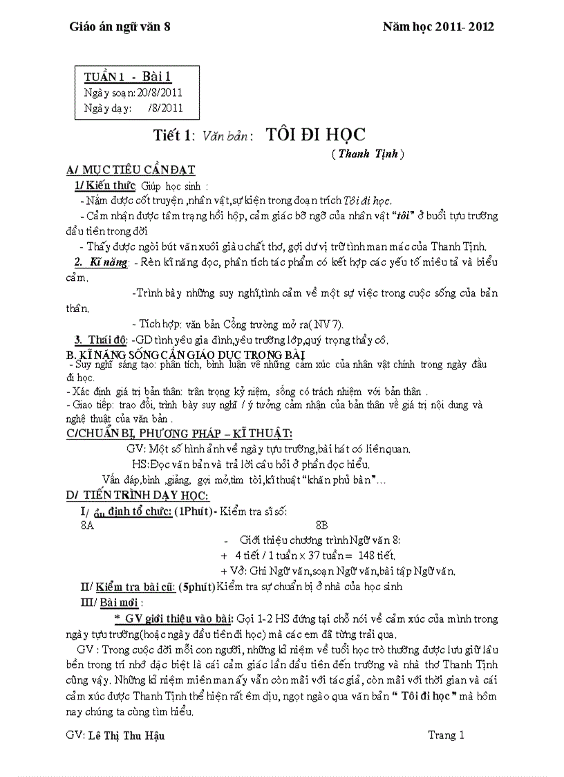 image for page Ngữ văn 8 kì 1