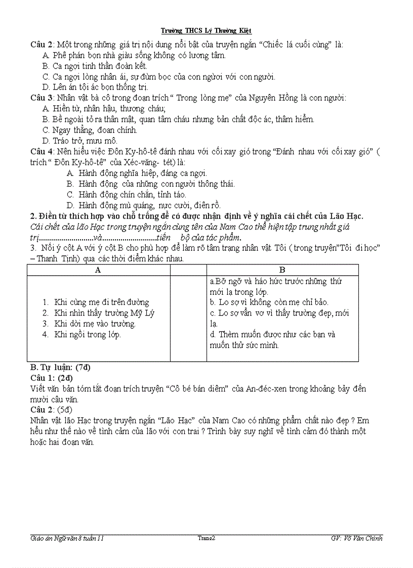 image for page Ngữ văn 8 tuần 11