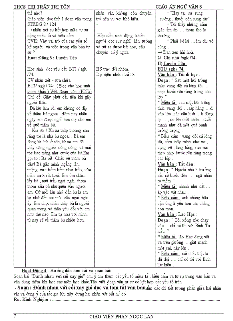 image for page Ngữ văn 8 tuần 6 tích hợp đủ