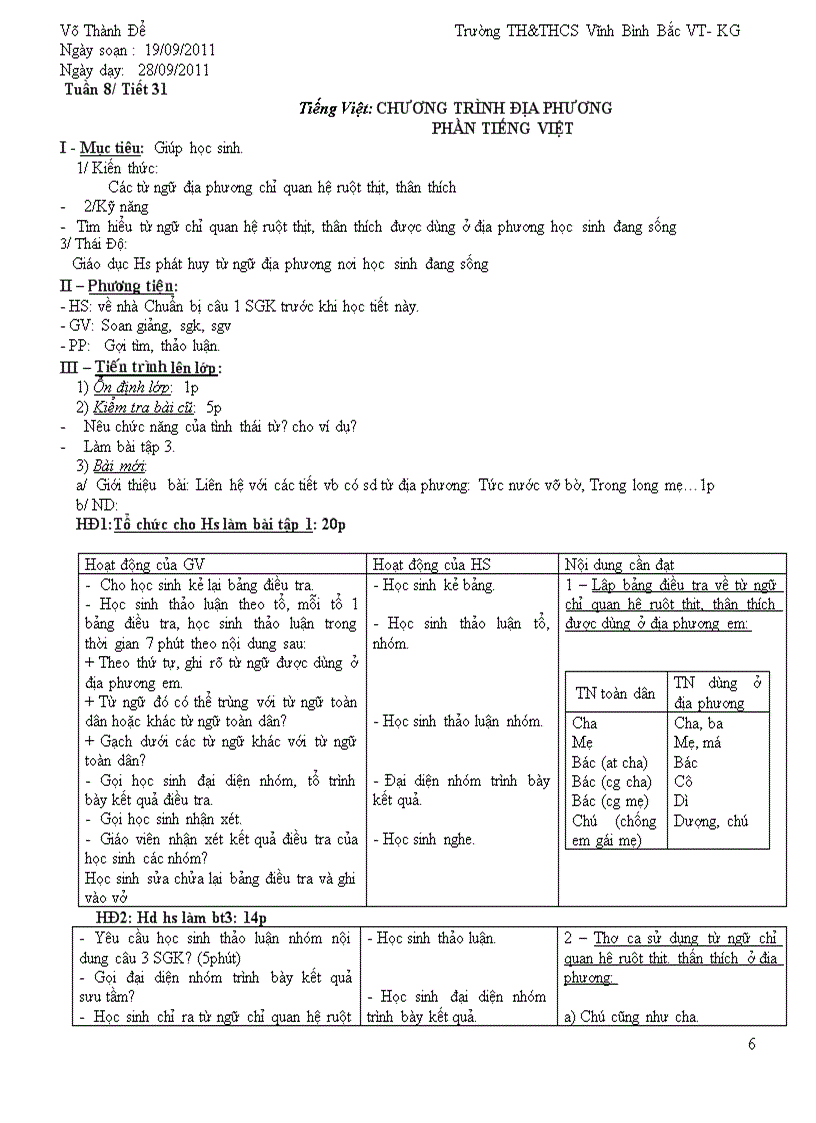 Ngữ văn 8 tuần 8 9