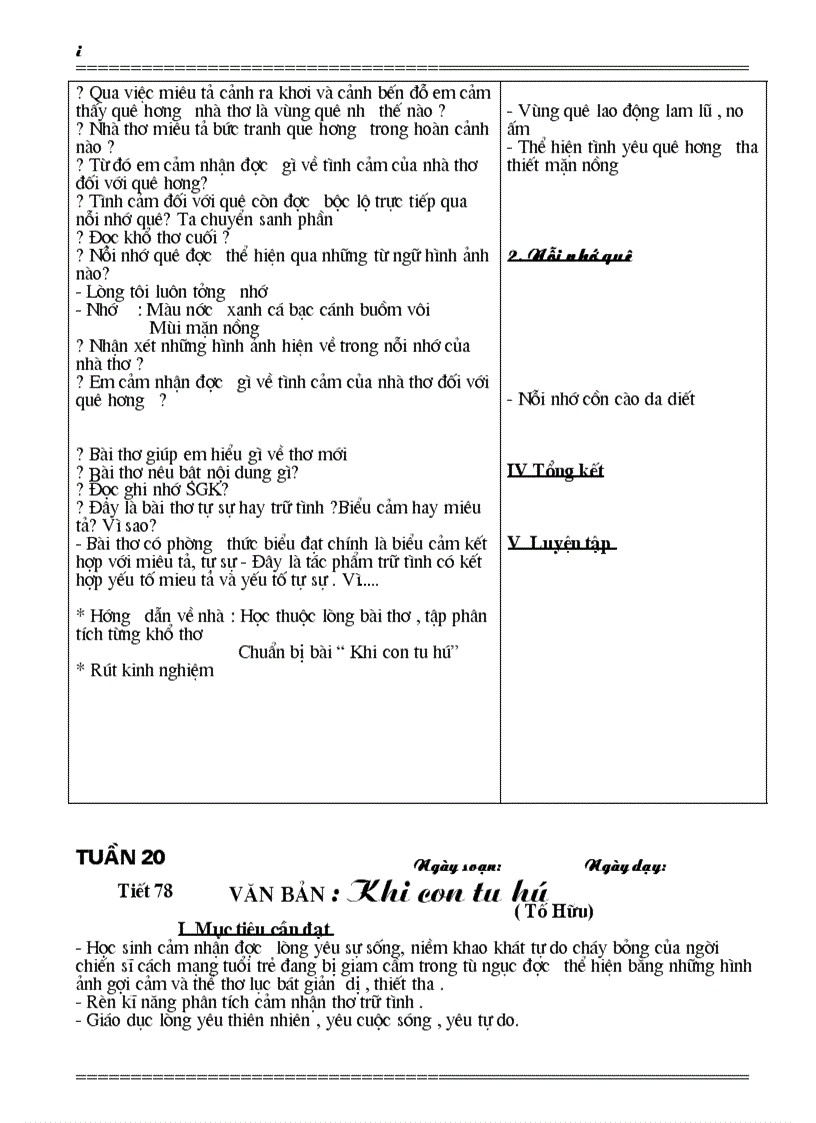 image for page Ngữ văn lớp 8 tuần 20