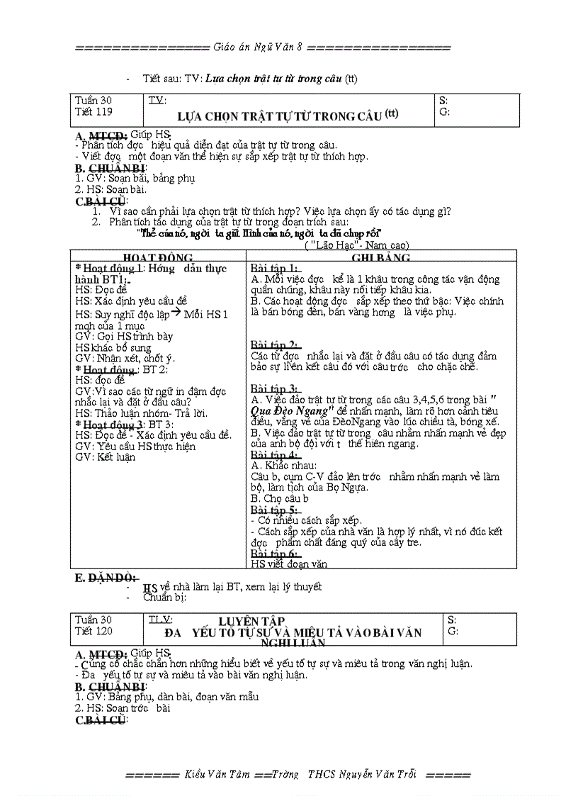 image for page Ngữ văn 8 HK II 1