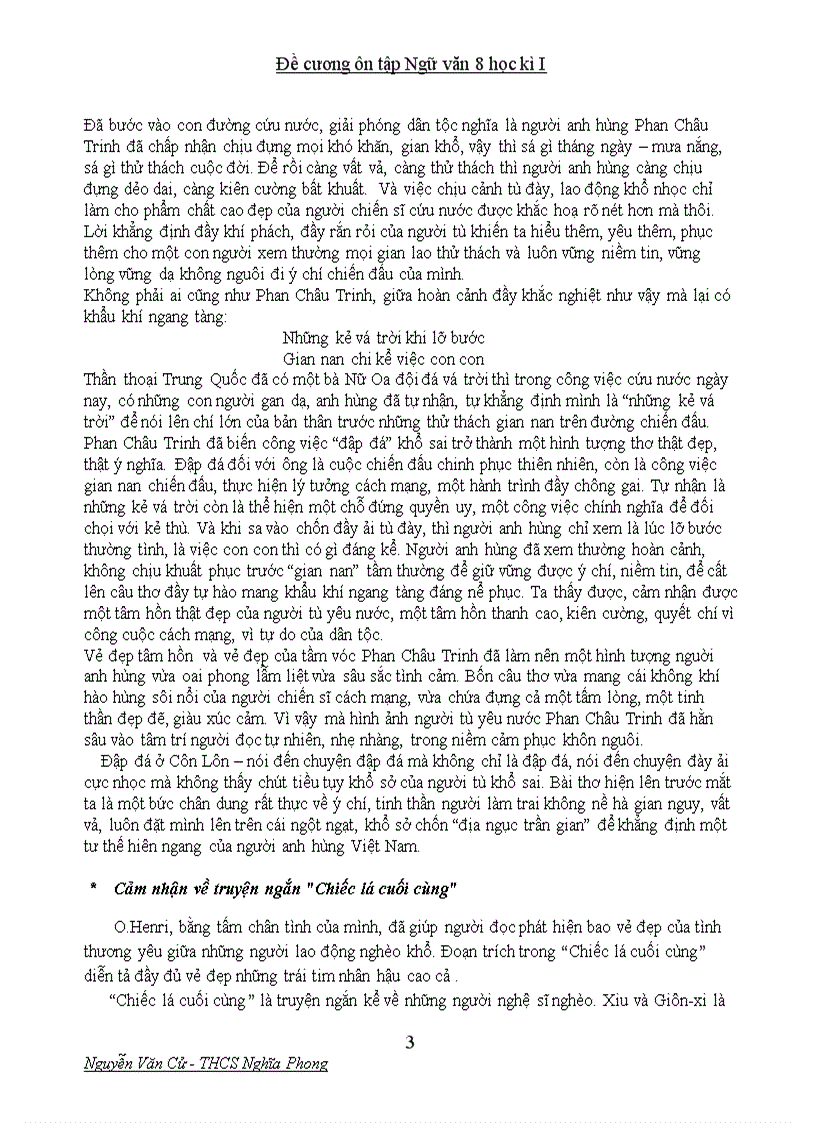 image for page Ôn tập học ki I Ngữ văn 8