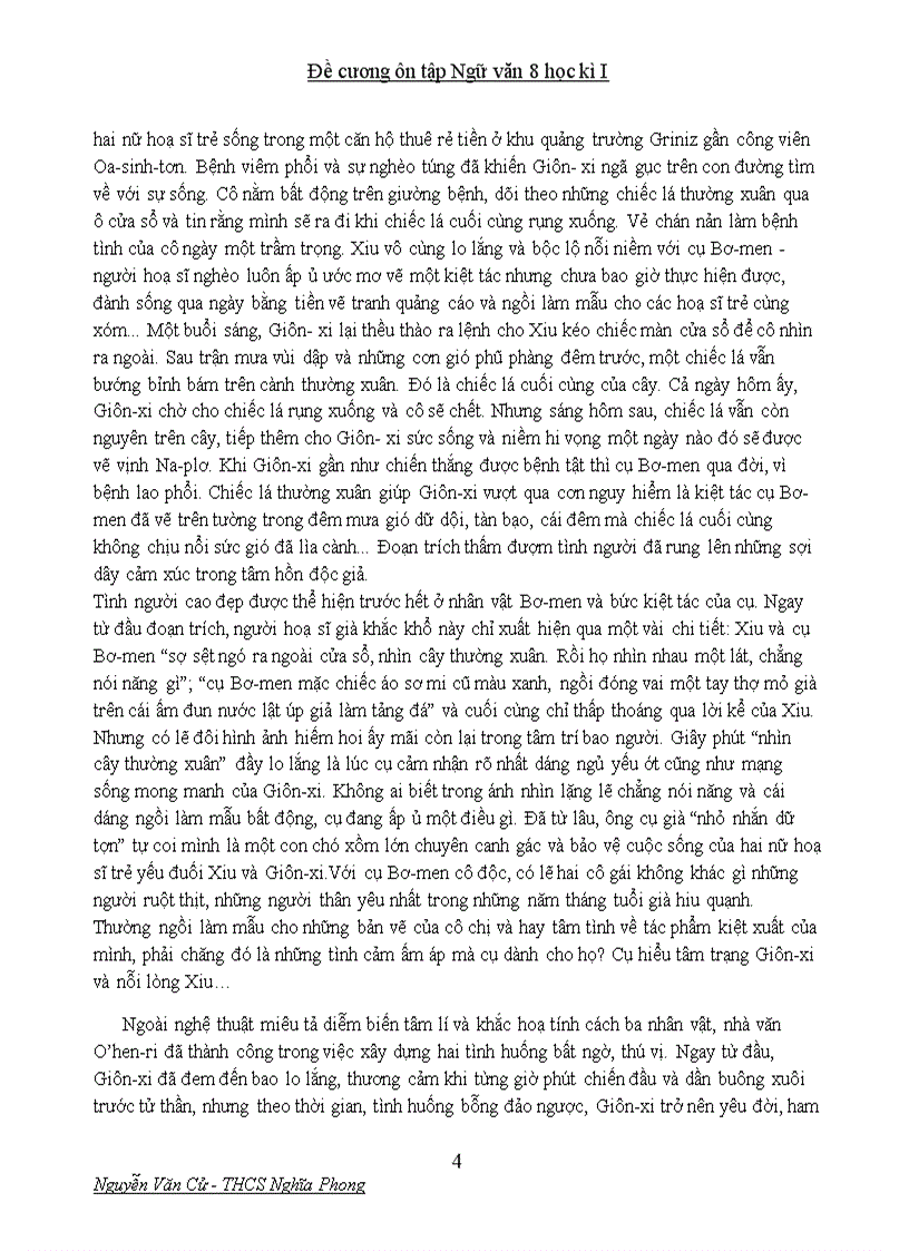 image for page Ôn tập học ki I Ngữ văn 8