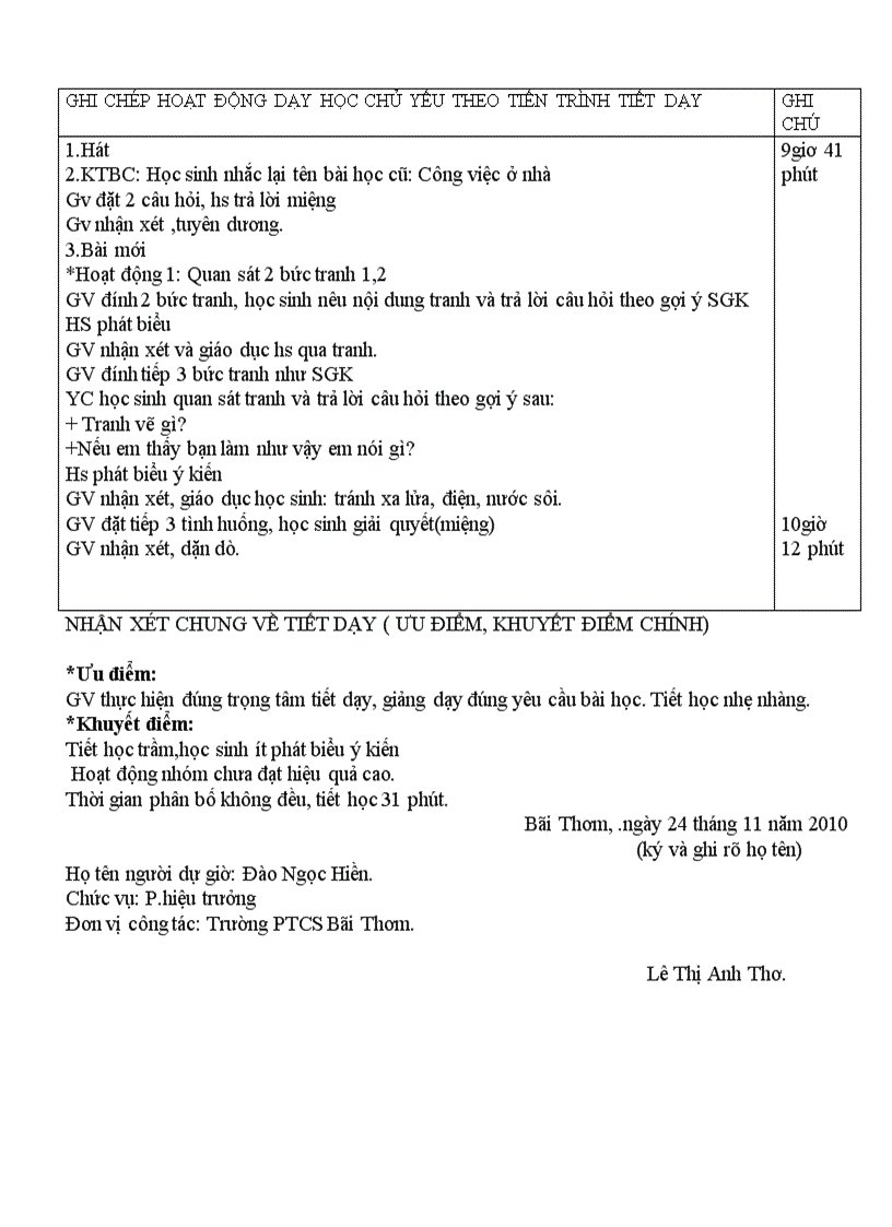 image for page Phiếu đánh giá tiết dạy tiểu học