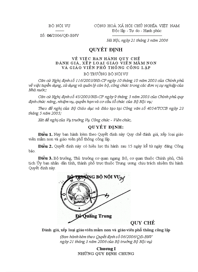 image for page Quy chế đánh giá xếp loại giáo viên mầm non