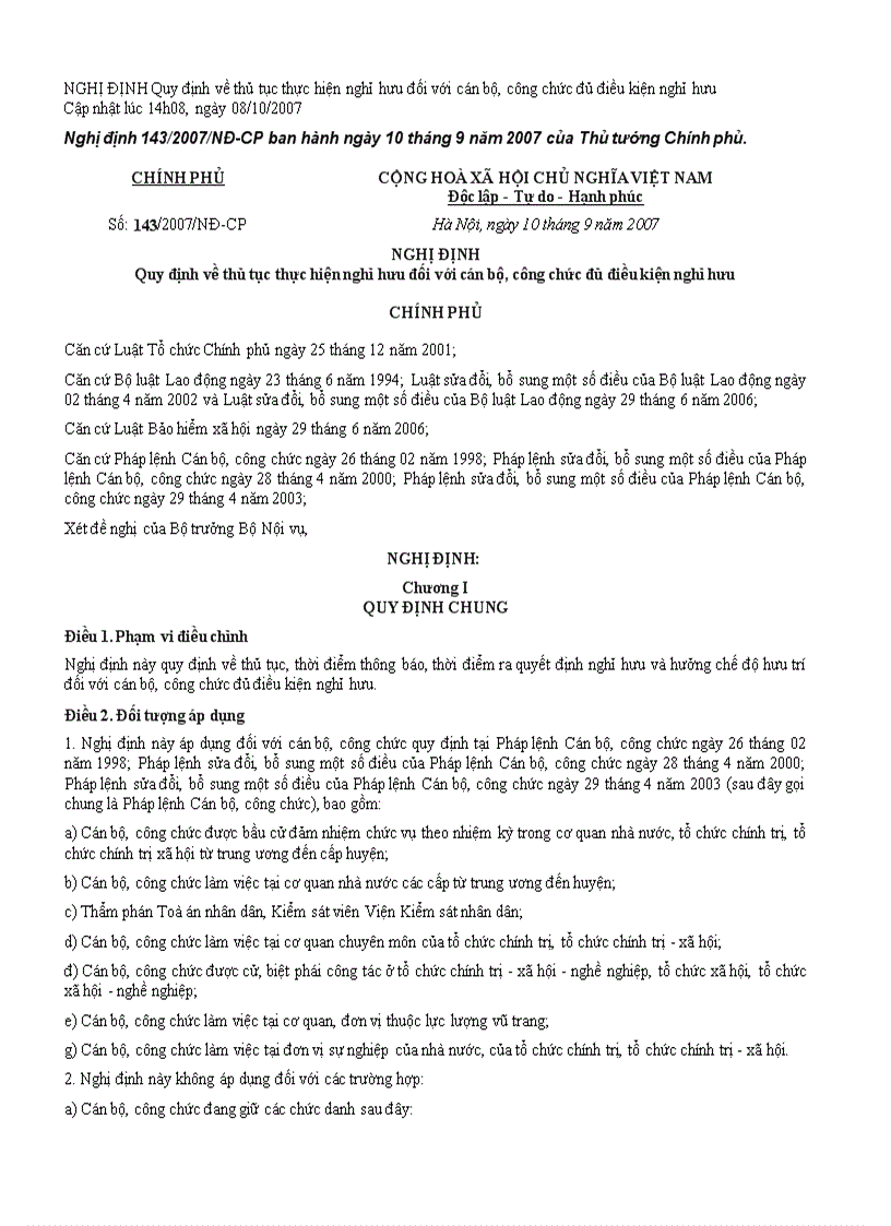 image for page Quy định về thủ tục nghỉ hưu