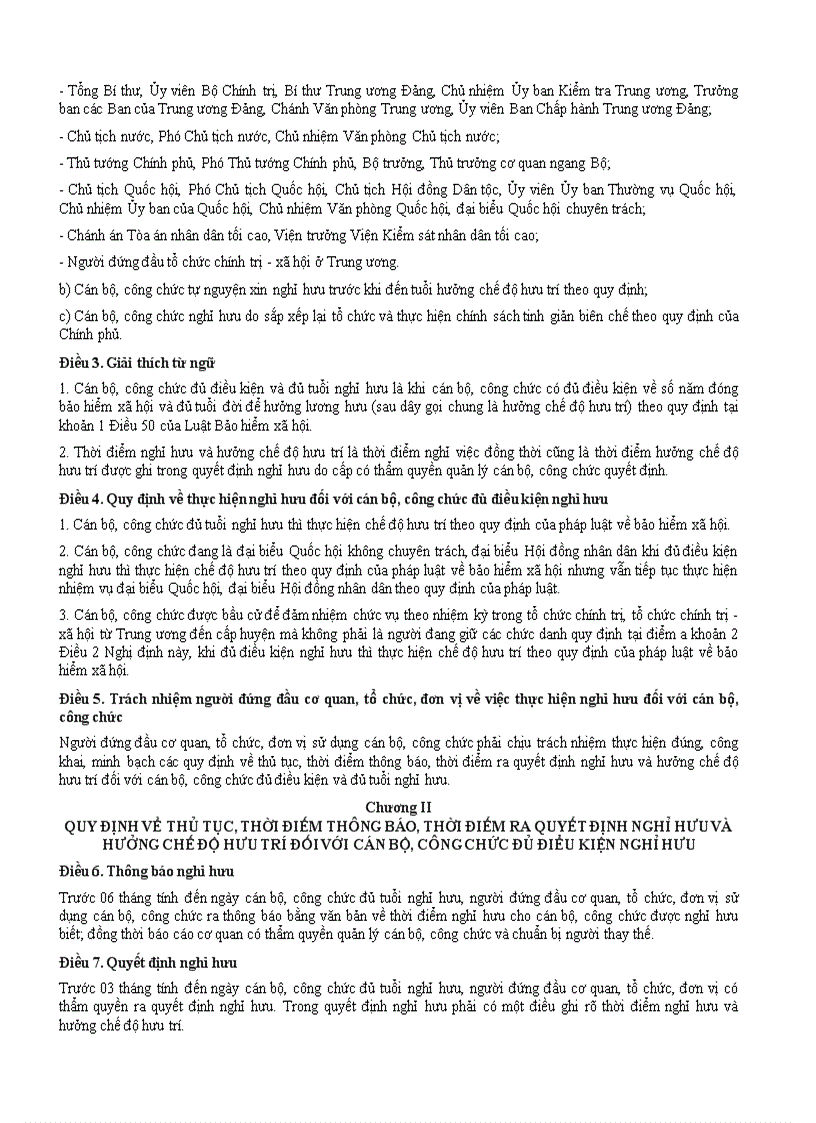 image for page Quy định về thủ tục nghỉ hưu