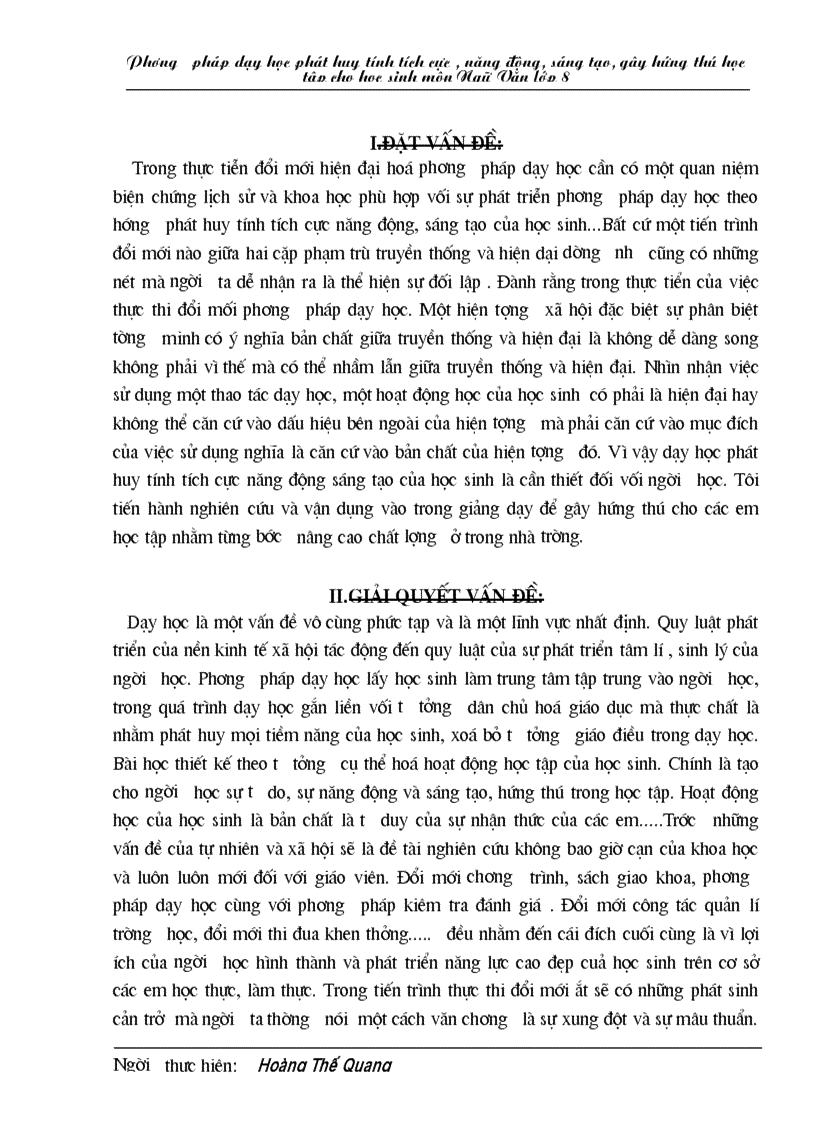 image for page SKKN Phương pháp phát huy tinh tích cực sáng tạo của HS trong giờ học Ngữ Văn 8