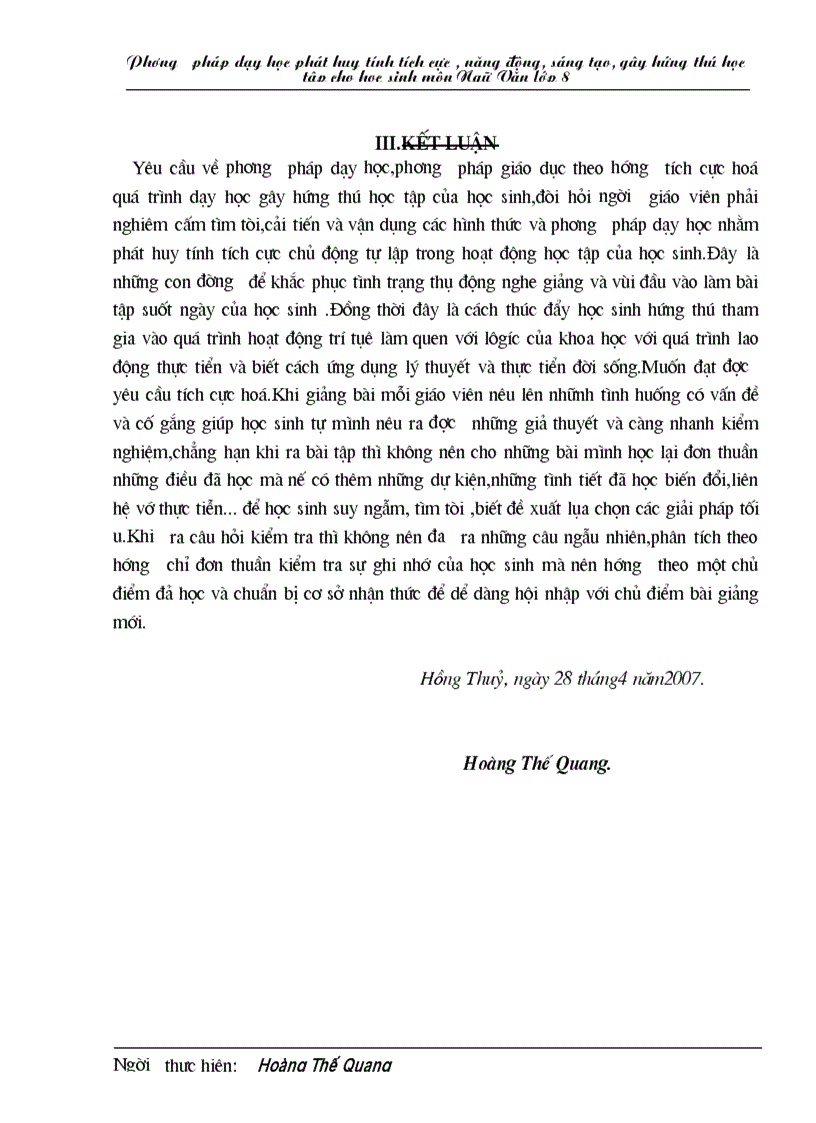 image for page SKKN Phương pháp phát huy tinh tích cực sáng tạo của HS trong giờ học Ngữ Văn 8