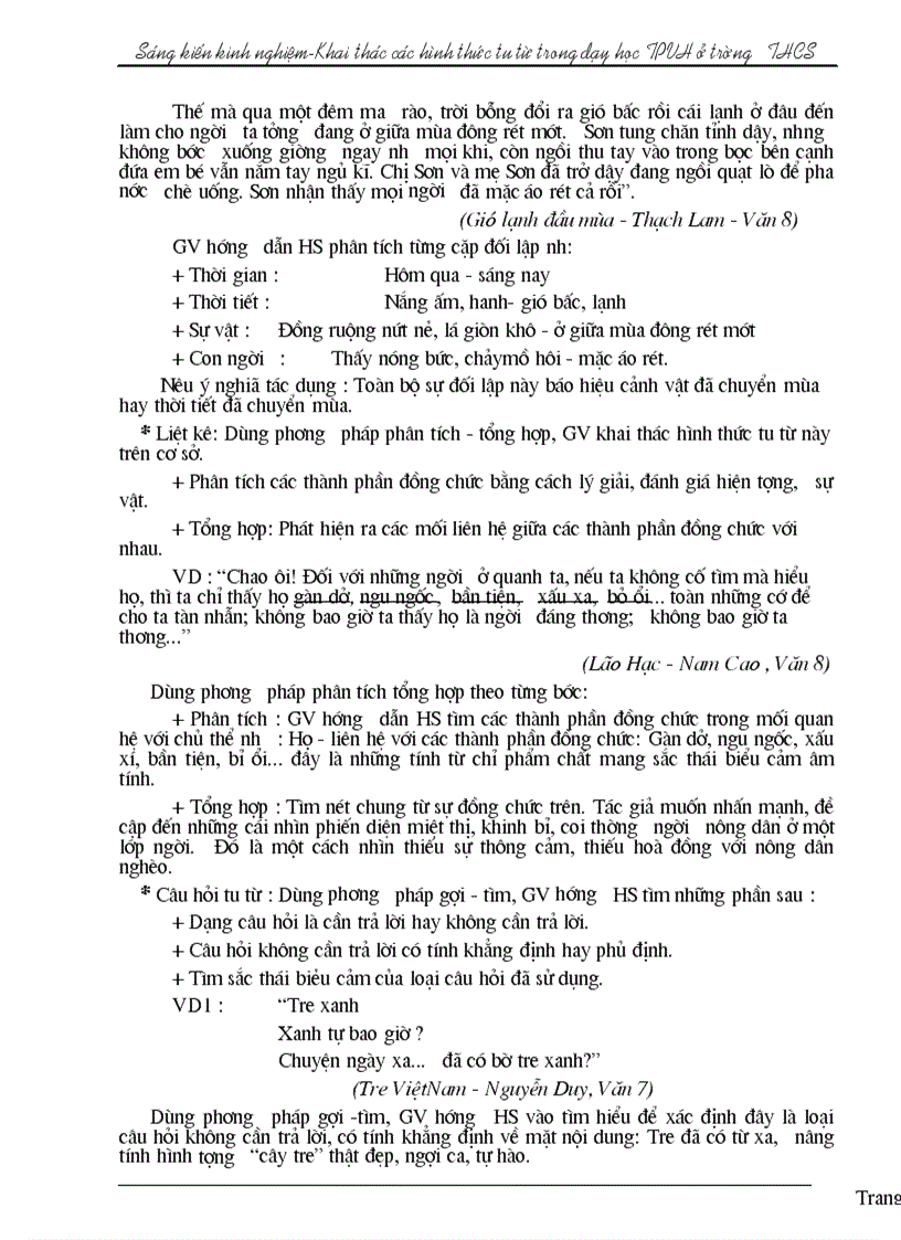 image for page SKKNBB Khai thác các hình thức tu từ trong TPVH THCS