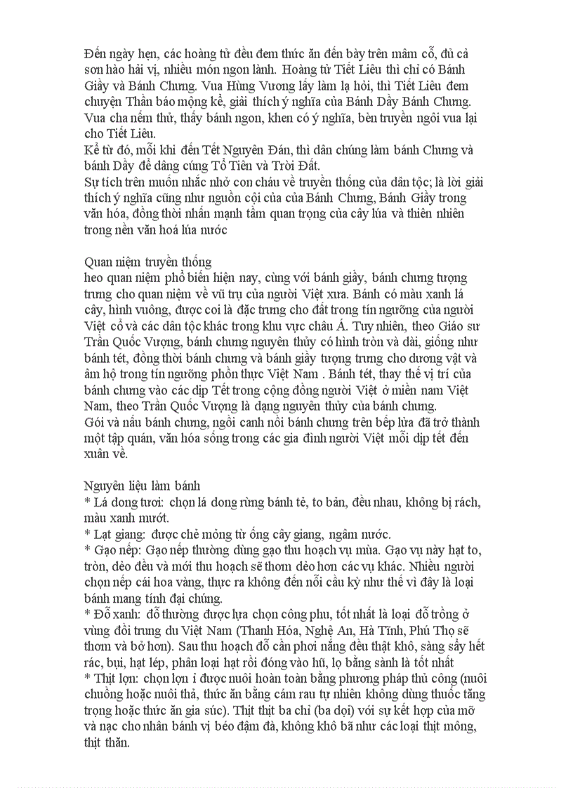 image for page Thuyết minh về món ăn dân tộc bánh chưng