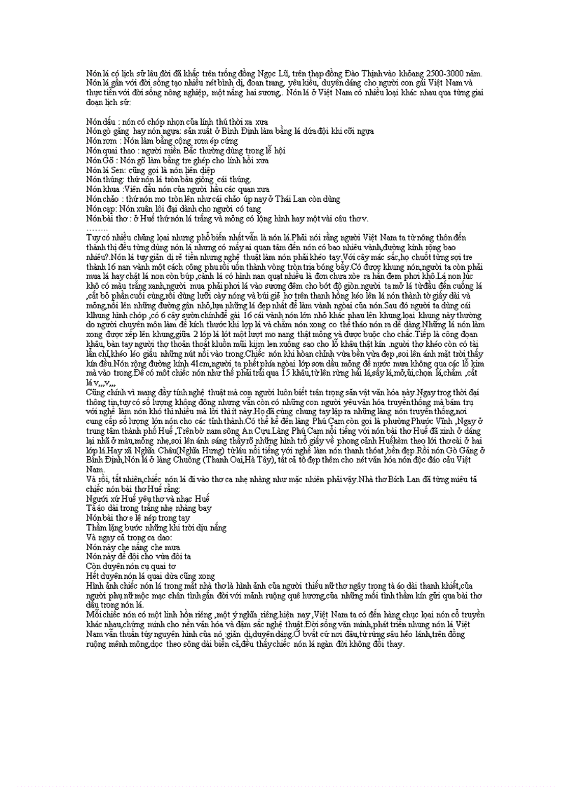 image for page Thuyết minh về Nón lá