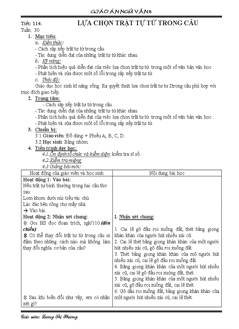 image for page Tiet 114 lua chon TRAT TU TU TRONG CAU