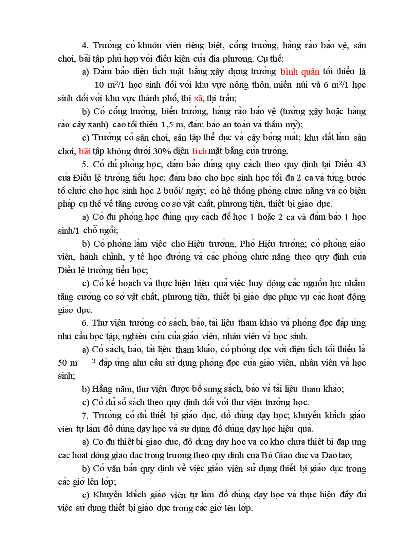 image for page Tiêu chí đánh giá chất lượng GD trường Tiểu học