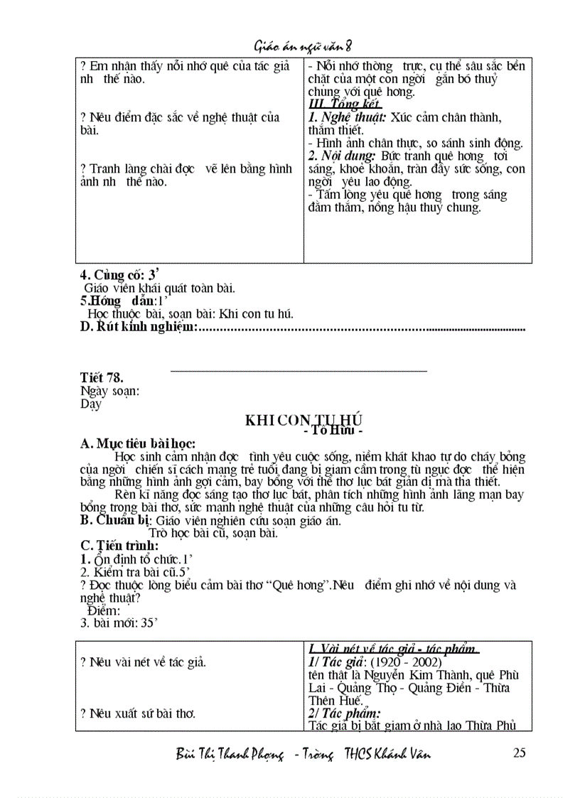 image for page Toàn bộ giáo án Ngữ văn 8