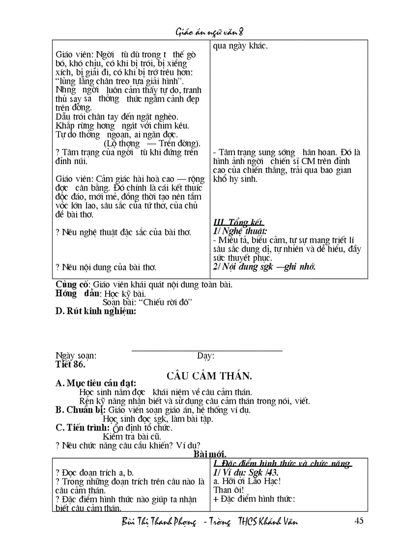 image for page Toàn bộ giáo án Ngữ văn 8