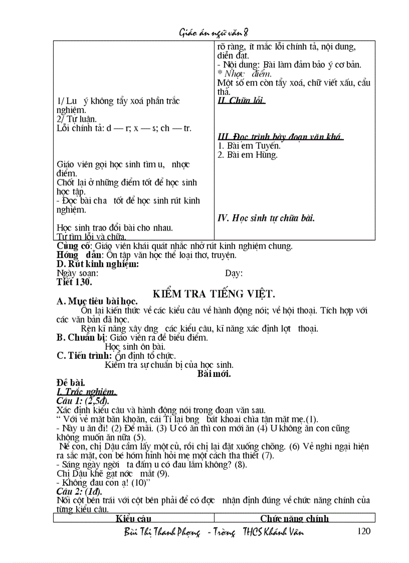 image for page Toàn bộ giáo án Ngữ văn 8