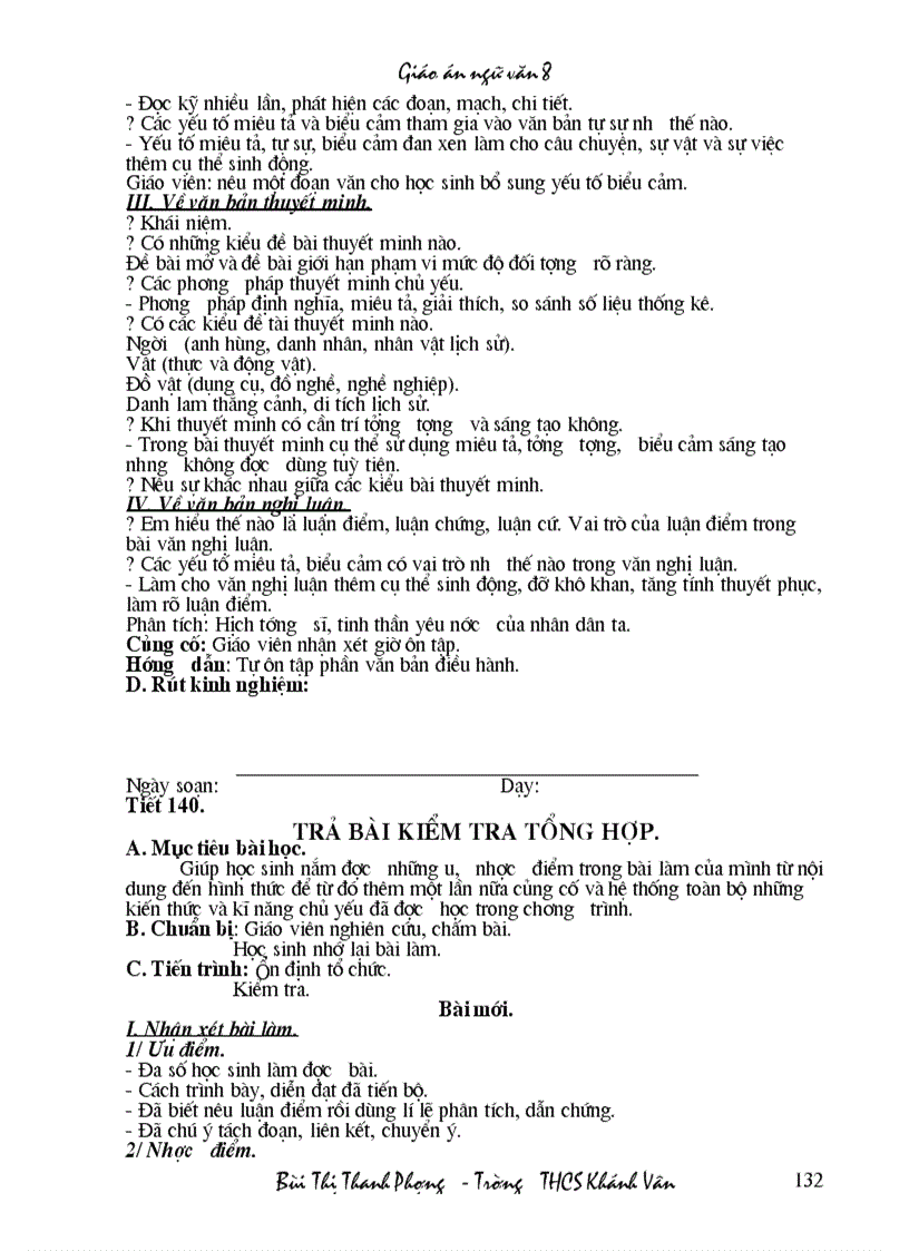 image for page Toàn bộ giáo án Ngữ văn 8