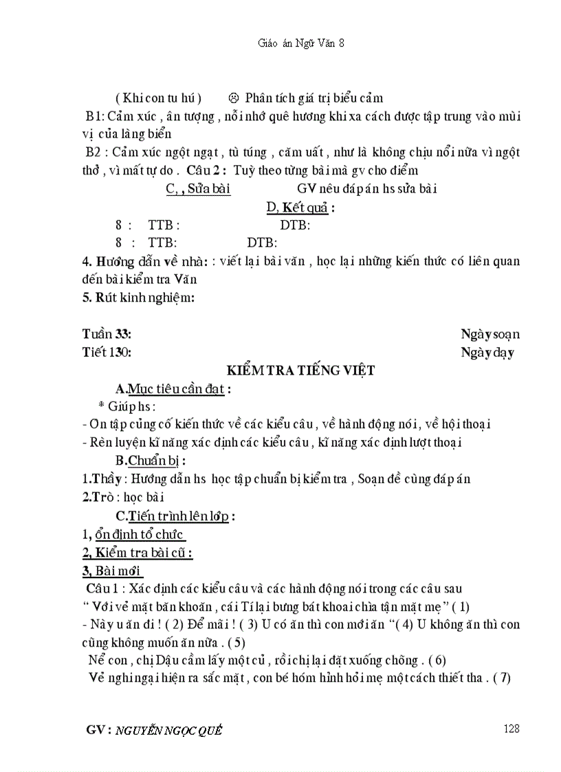 image for page Văn 8 kì ii chuẩn kt kn