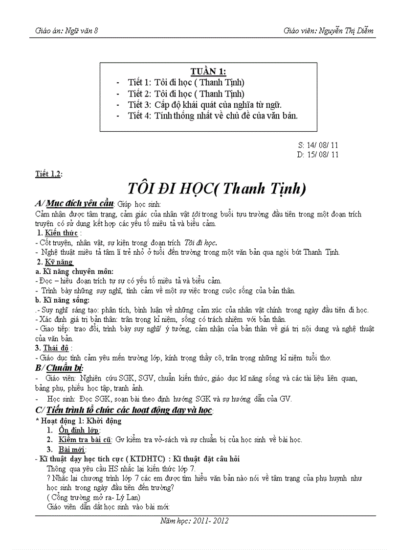 image for page Văn 8 T1 chuẩn kiến thức