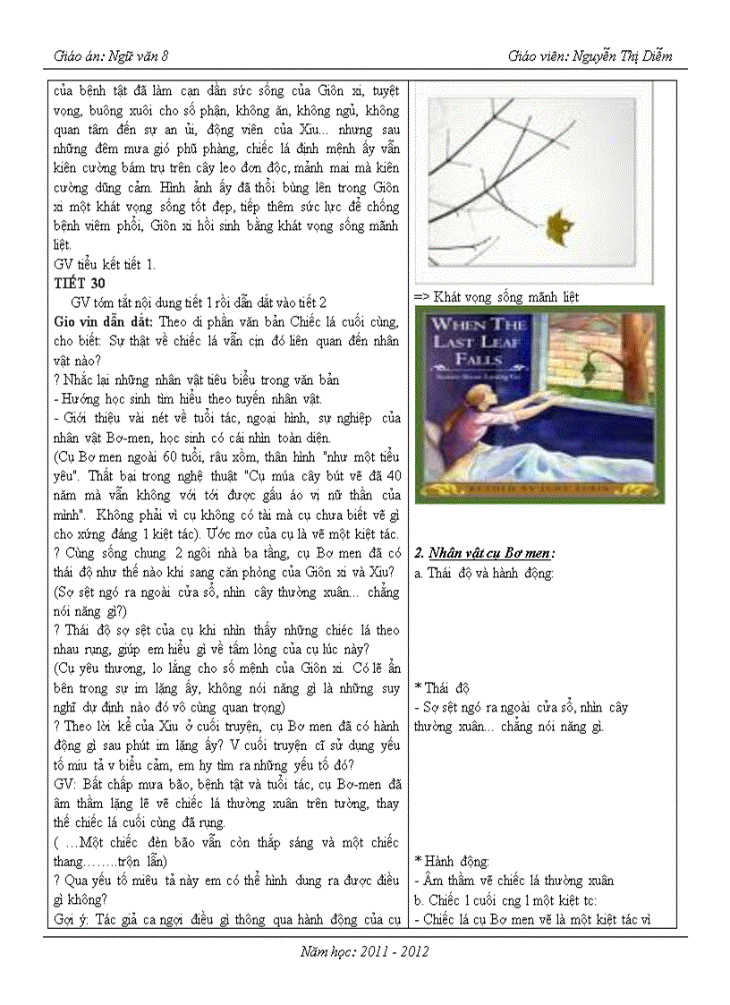 image for page Văn 8 Tuan 8 chuẩn kiến thức