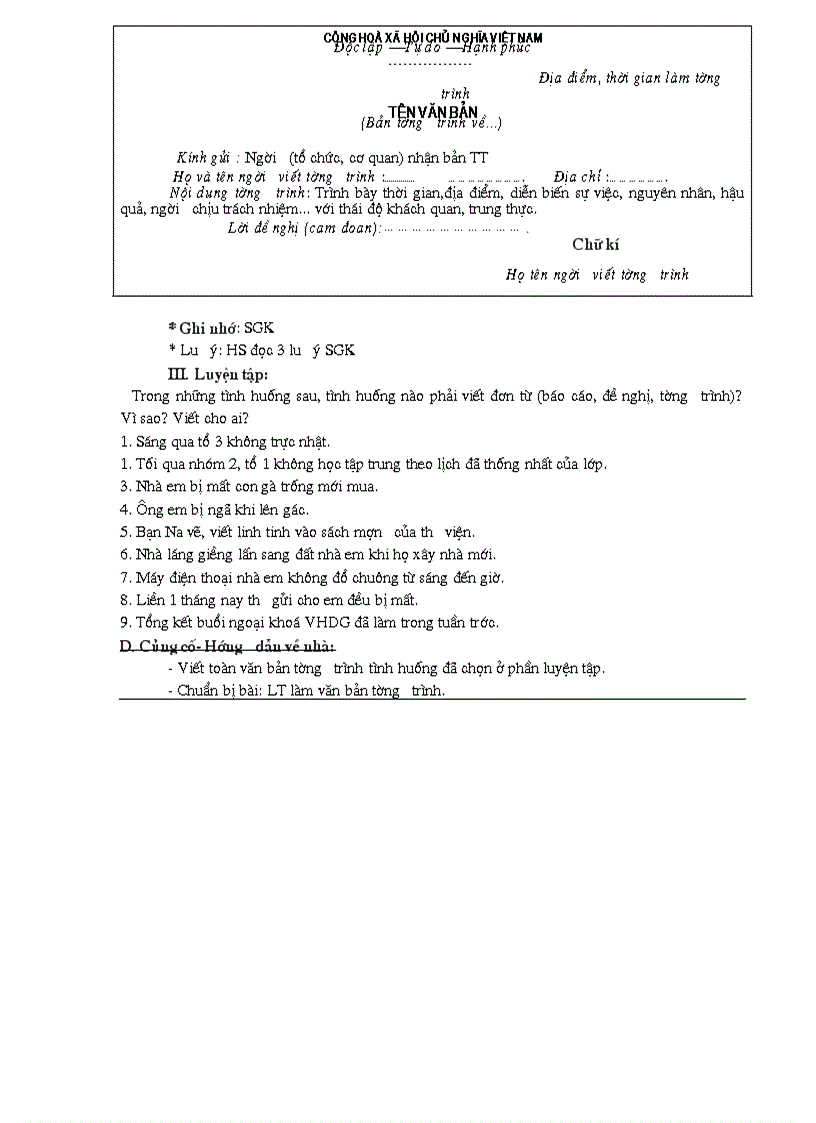 image for page Văn bản tường trình