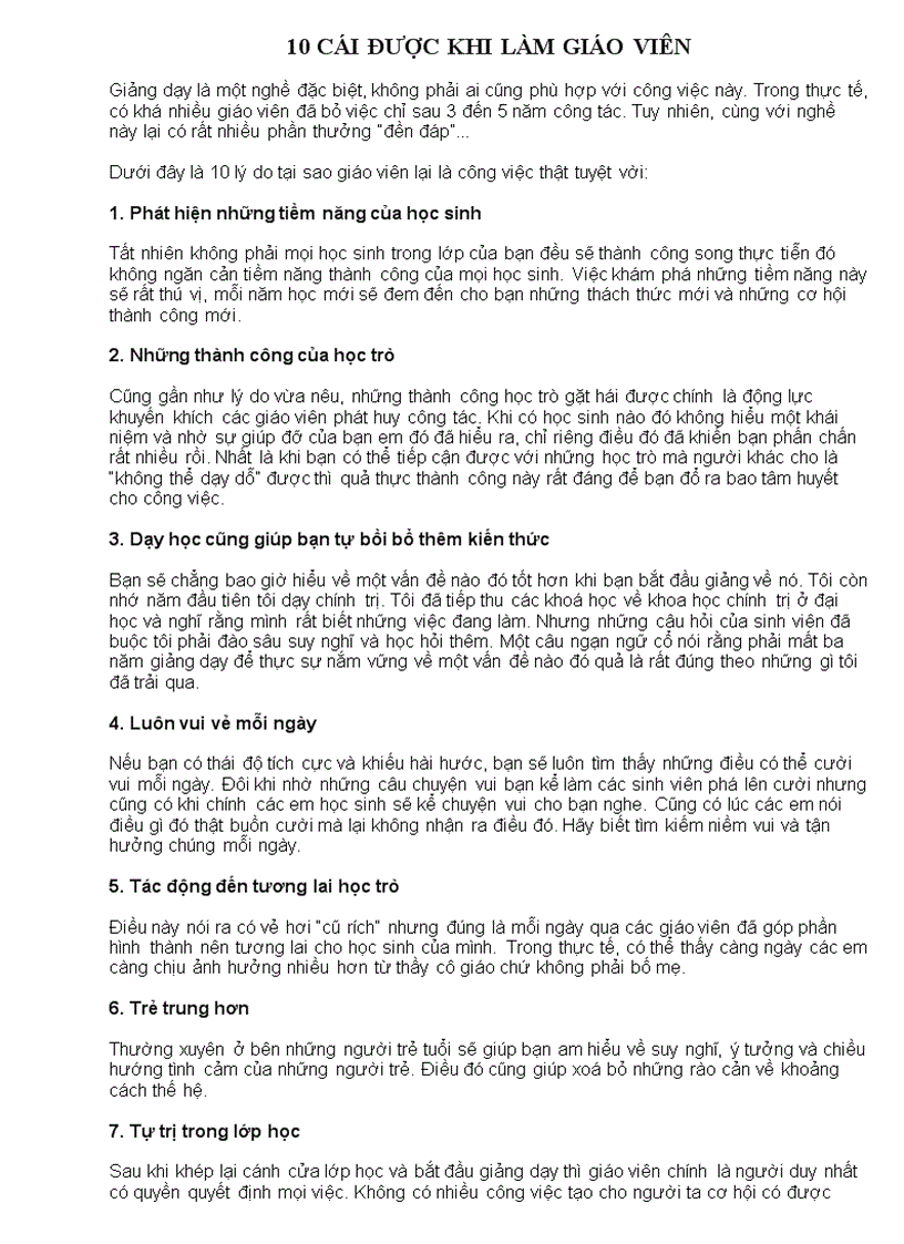 image for page 10 cái được khi làm giáo viên